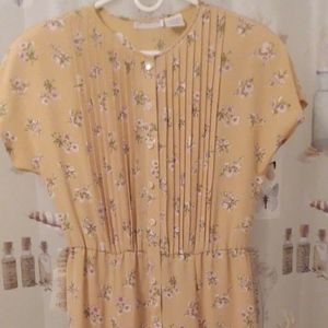 Vtg Liz Claiborne Floral Buttons Down Dress Sz 6